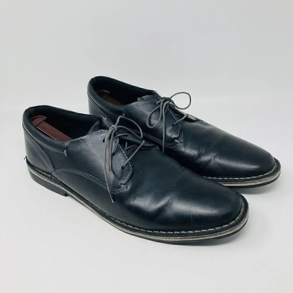 Steve Madden Mens Harpoon‎ 017 Oxfords Shoes Black Leather Lace 13